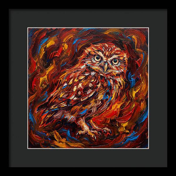 Little Owl In Fiery Colors
