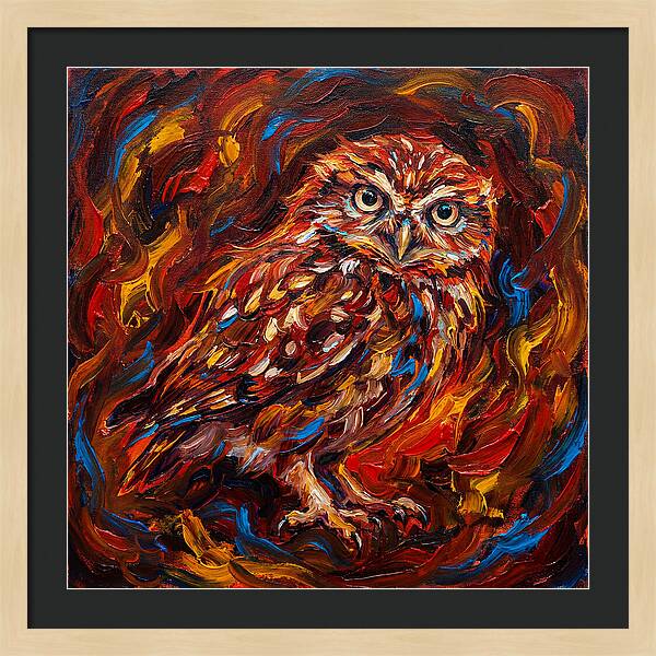 Little Owl In Fiery Colors