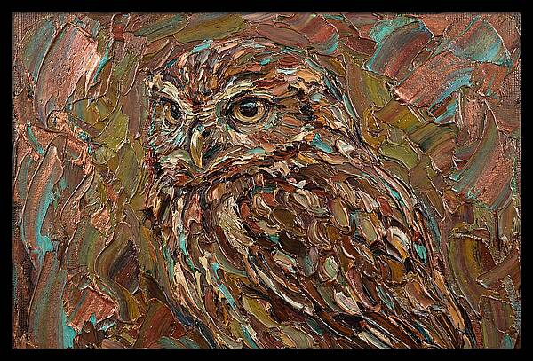 Little Owl In Palette Knife Style