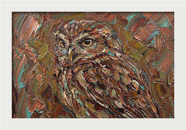 Little Owl In Palette Knife Style