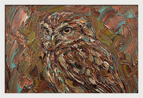 Little Owl In Palette Knife Style