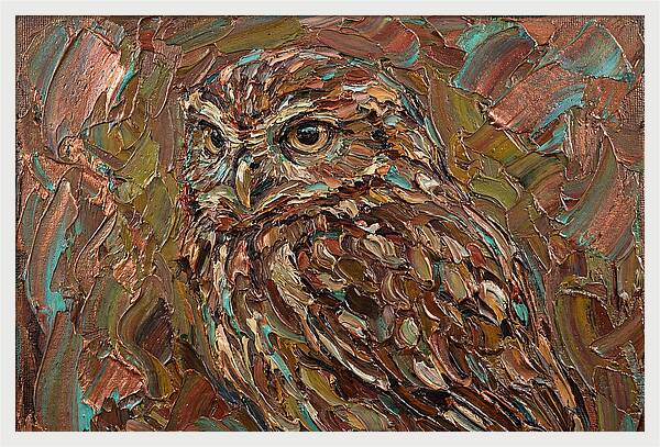 Little Owl In Palette Knife Style