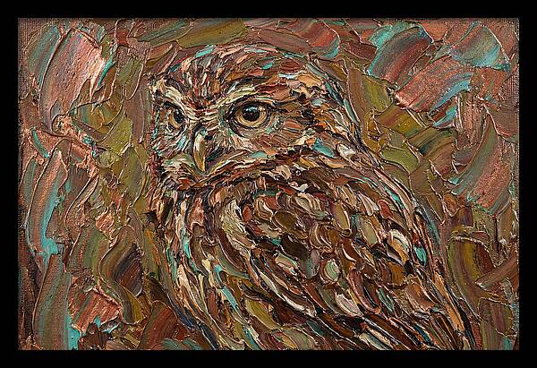Little Owl In Palette Knife Style