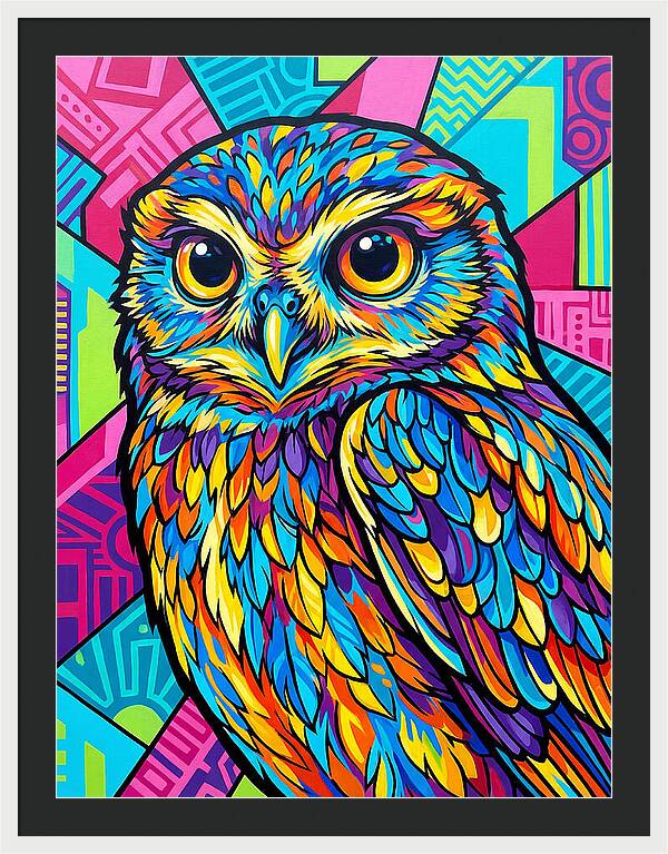 Little Owl In Vibrant Colors