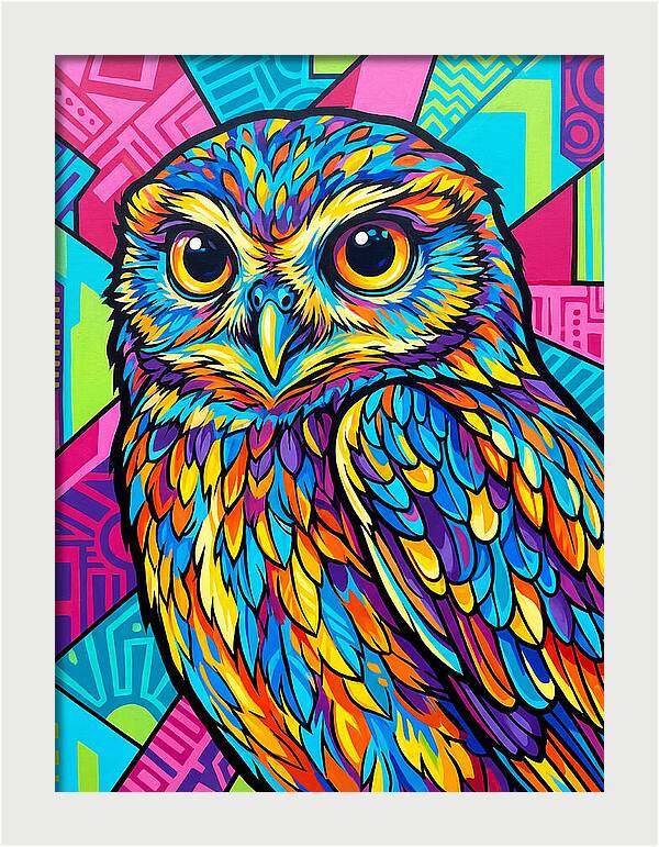 Little Owl In Vibrant Colors