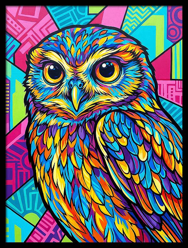 Little Owl In Vibrant Colors