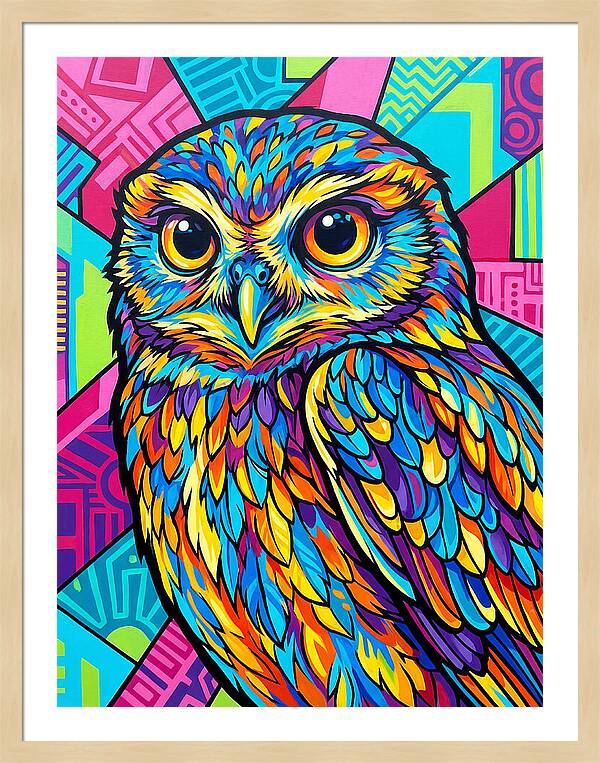 Little Owl In Vibrant Colors