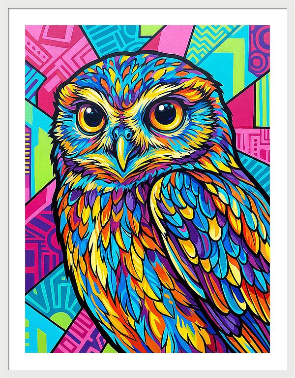 Little Owl In Vibrant Colors