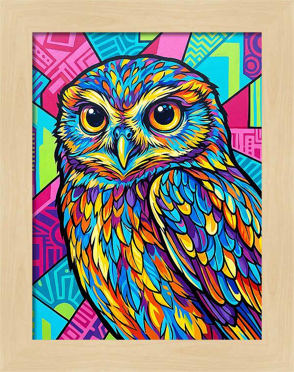Little Owl In Vibrant Colors