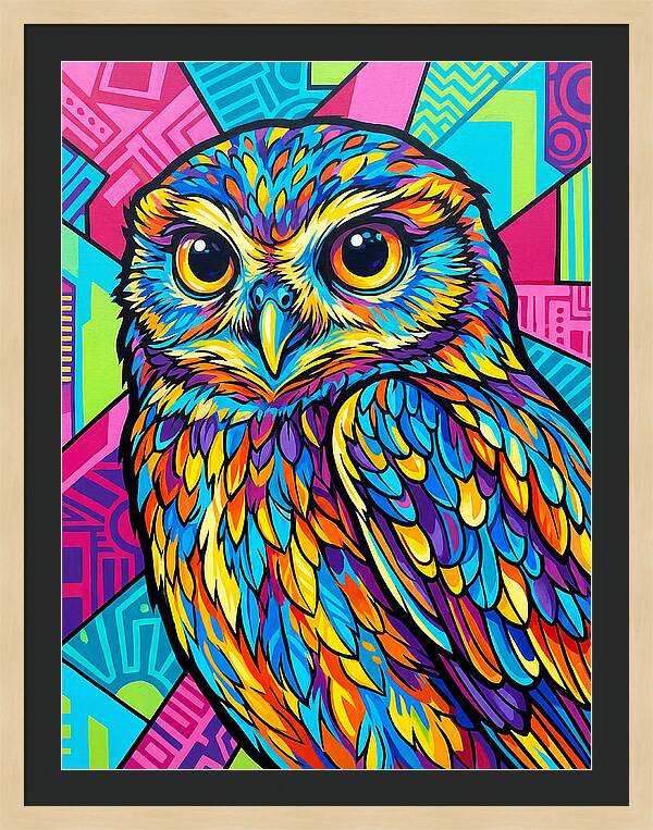 Little Owl In Vibrant Colors