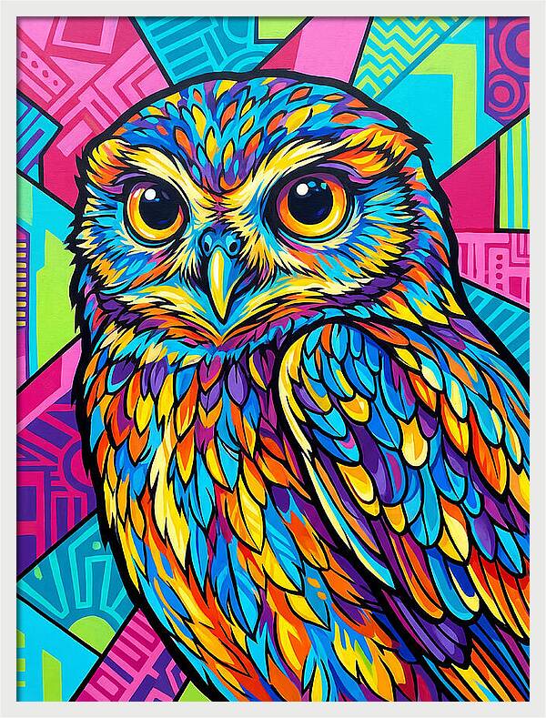 Little Owl In Vibrant Colors
