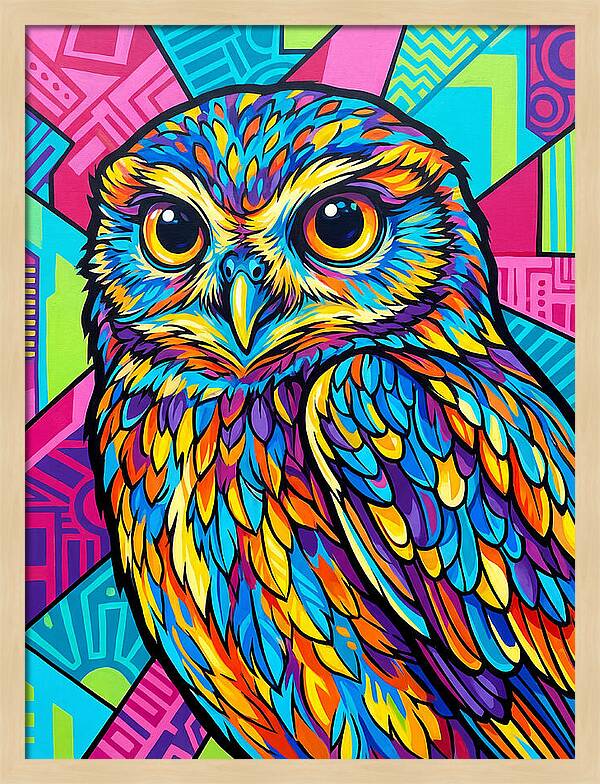 Little Owl In Vibrant Colors
