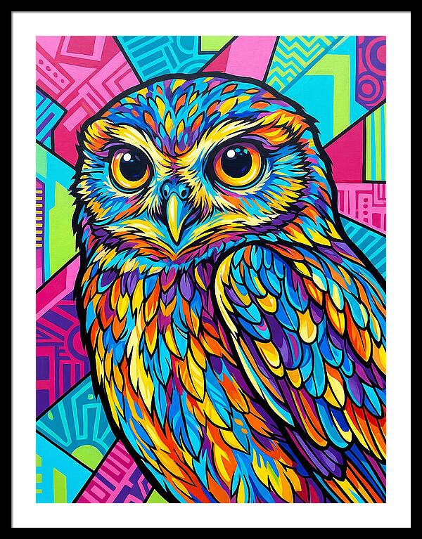 Little Owl In Vibrant Colors