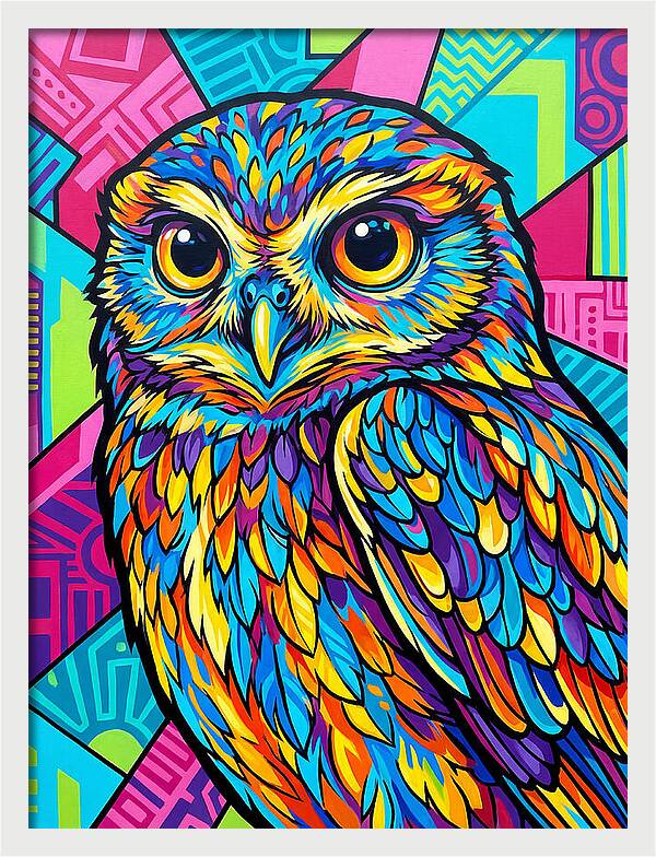 Little Owl In Vibrant Colors