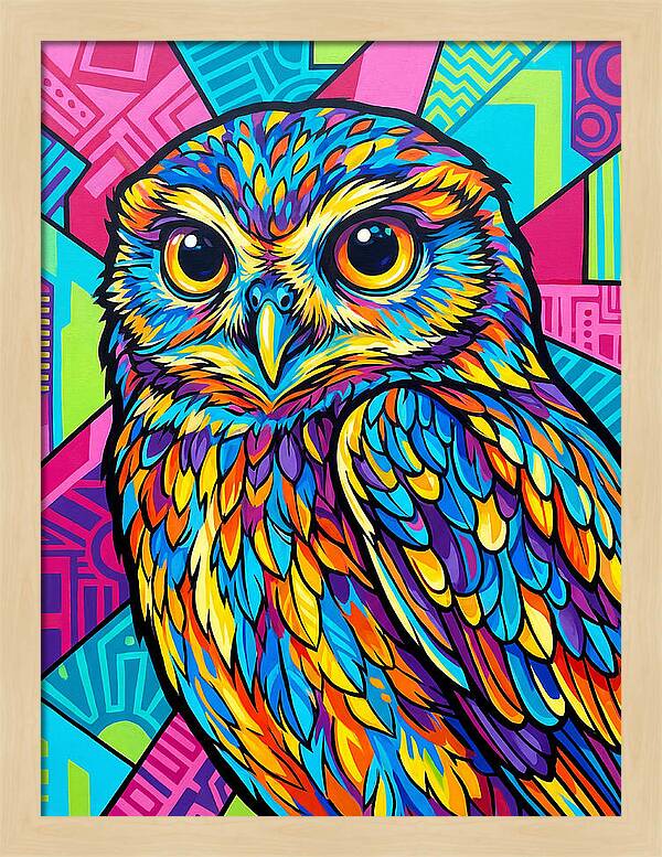 Little Owl In Vibrant Colors