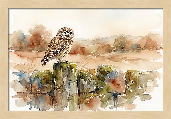 Little Owl On A Stone Wall