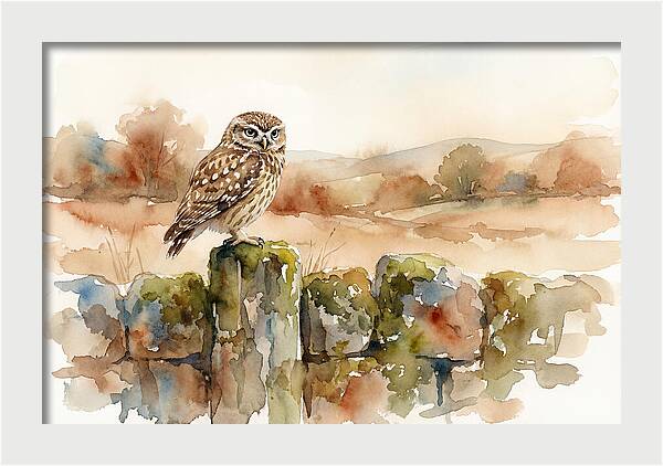 Little Owl On A Stone Wall