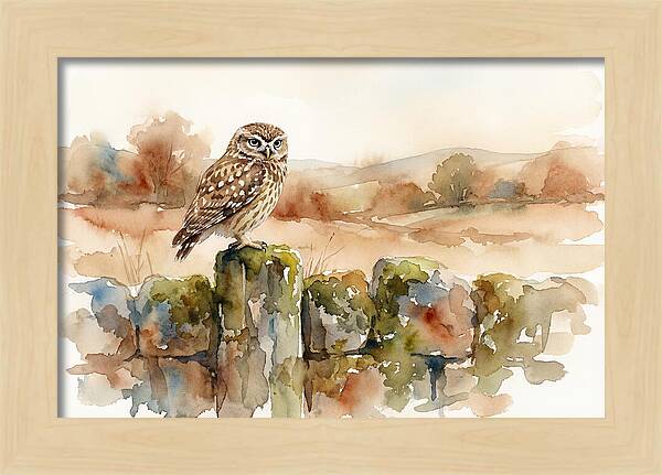 Little Owl On A Stone Wall