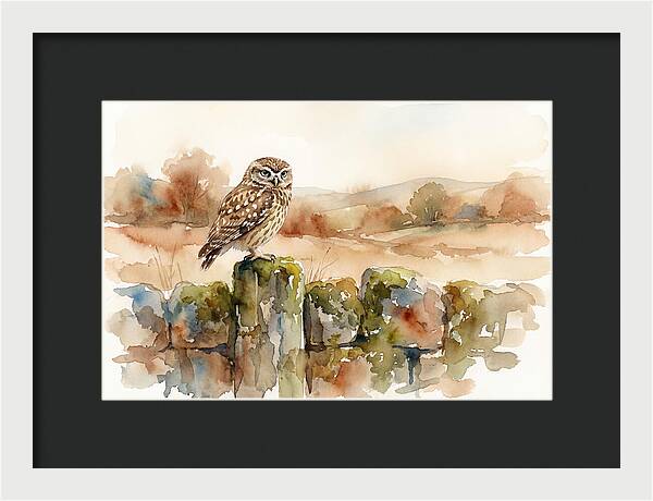 Little Owl On A Stone Wall