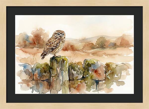 Little Owl On A Stone Wall