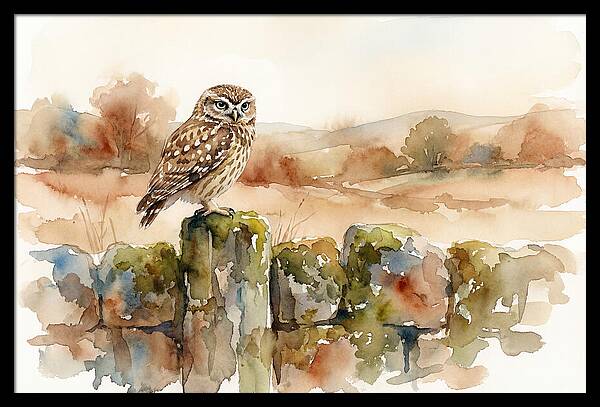 Little Owl On A Stone Wall