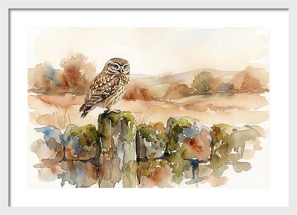 Little Owl On A Stone Wall
