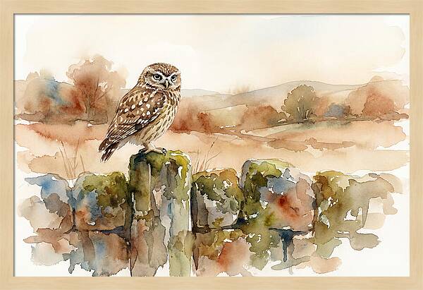 Little Owl On A Stone Wall