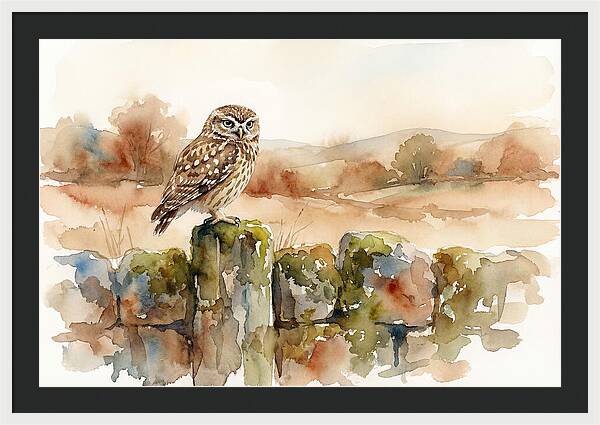 Little Owl On A Stone Wall
