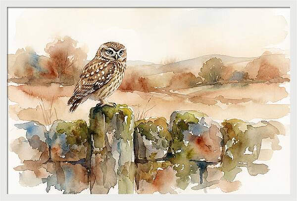 Little Owl On A Stone Wall
