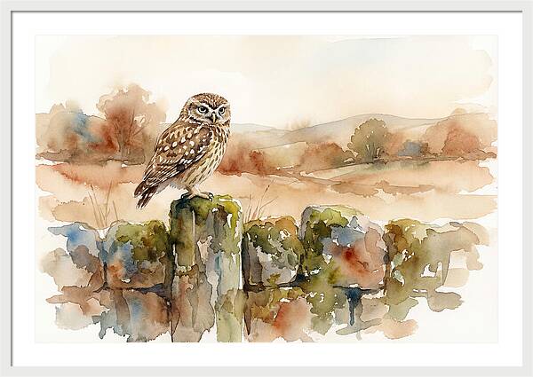 Little Owl On A Stone Wall