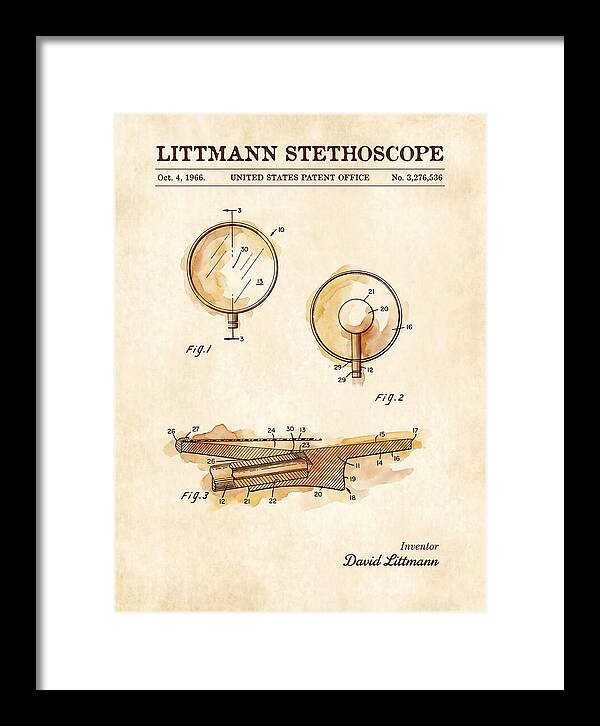Littmann Stethoscope Watercolor Patent Us3276536a