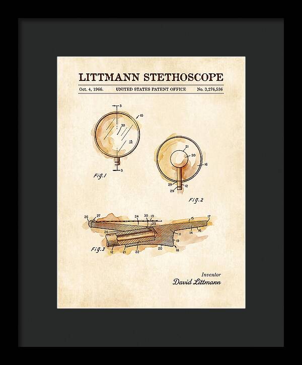 Littmann Stethoscope Watercolor Patent Us3276536a