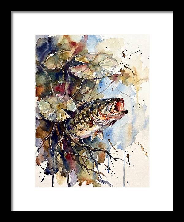 Lively Bass Among Water Lilies