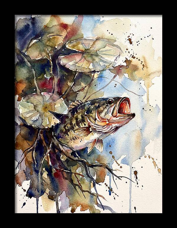 Lively Bass Among Water Lilies