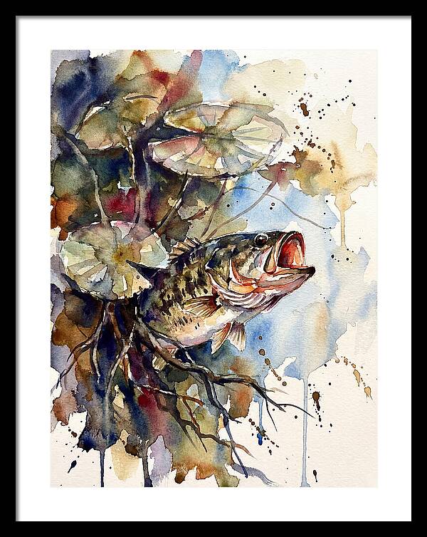 Lively Bass Among Water Lilies