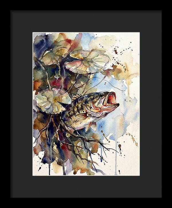 Lively Bass Among Water Lilies
