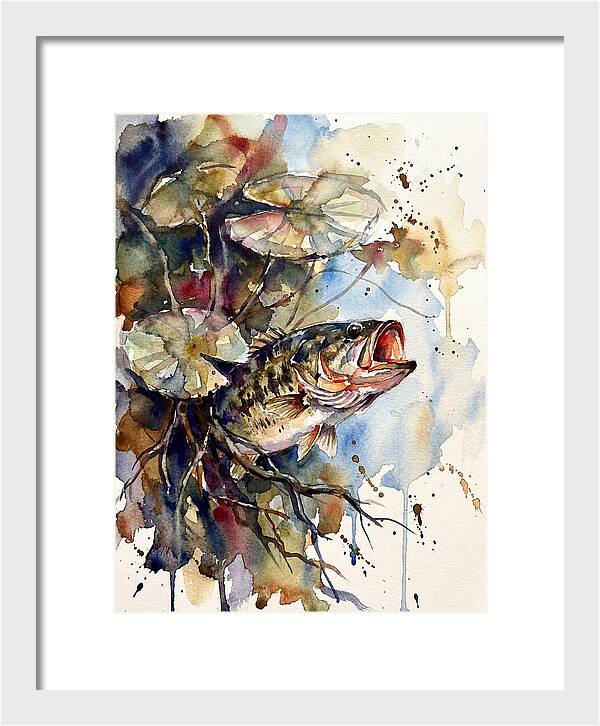 Lively Bass Among Water Lilies