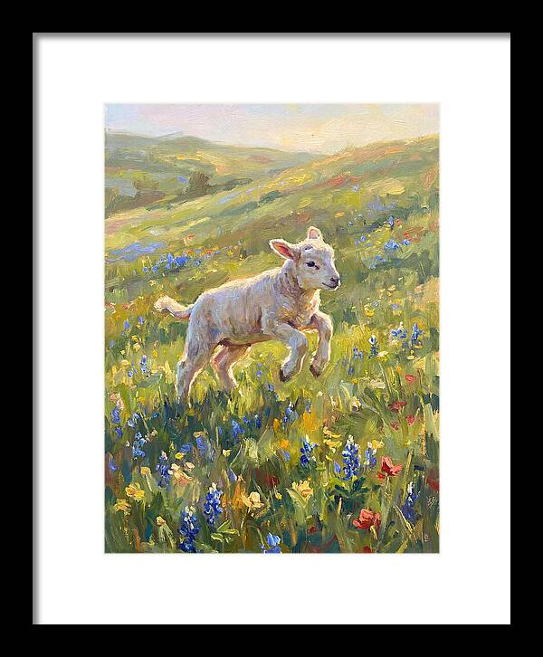 Lively Lamb In Blooming Meadow