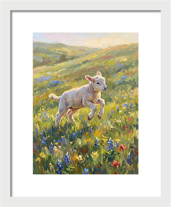 Lively Lamb In Blooming Meadow