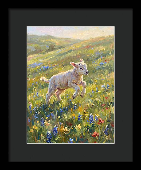 Lively Lamb In Blooming Meadow