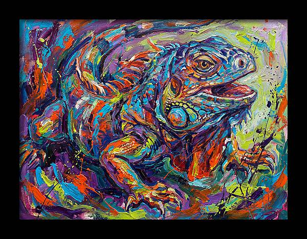 Lively Lizard In Expressionist Style