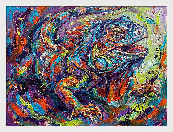 Lively Lizard In Expressionist Style