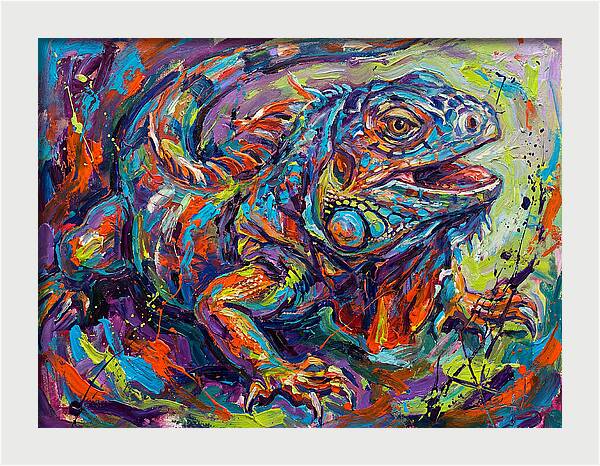 Lively Lizard In Expressionist Style