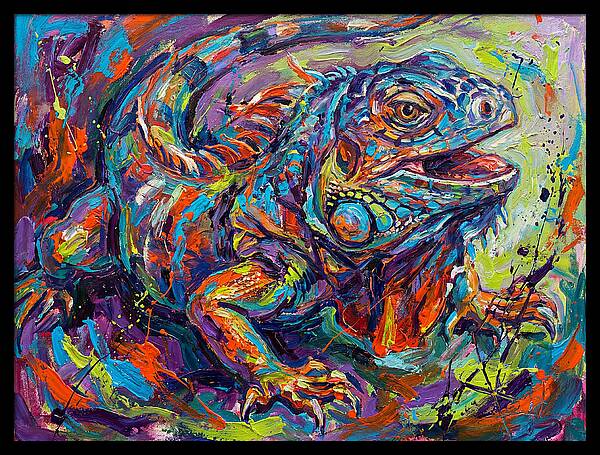 Lively Lizard In Expressionist Style