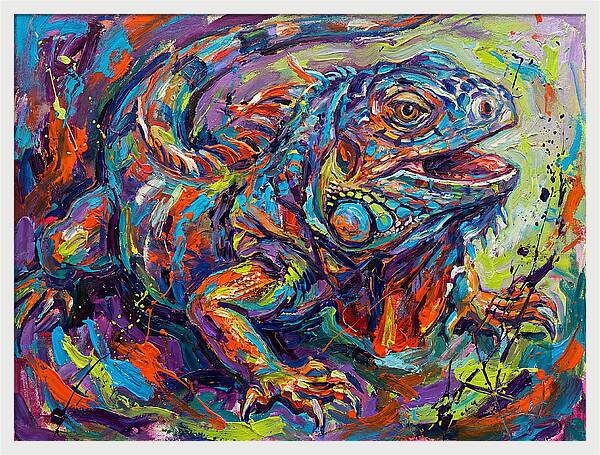 Lively Lizard In Expressionist Style