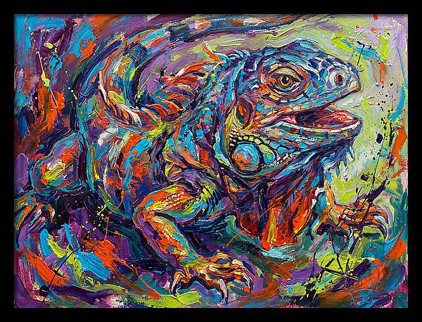 Lively Lizard In Expressionist Style