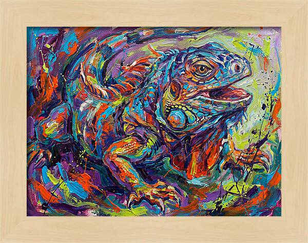 Lively Lizard In Expressionist Style