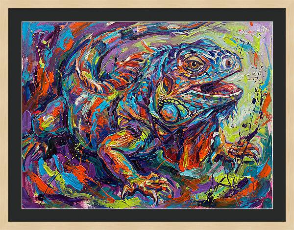 Lively Lizard In Expressionist Style