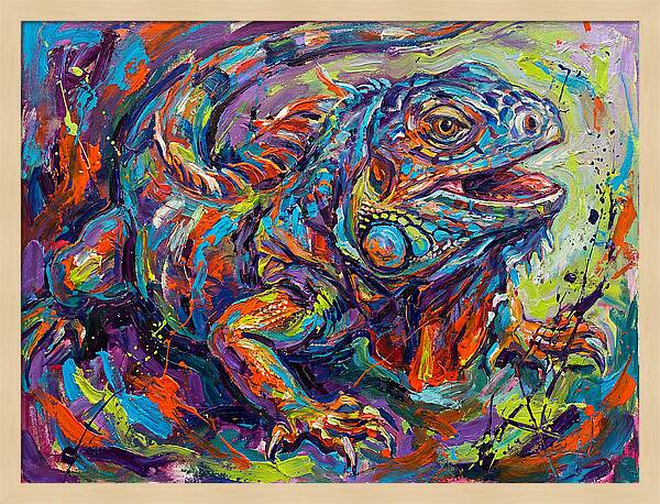 Lively Lizard In Expressionist Style