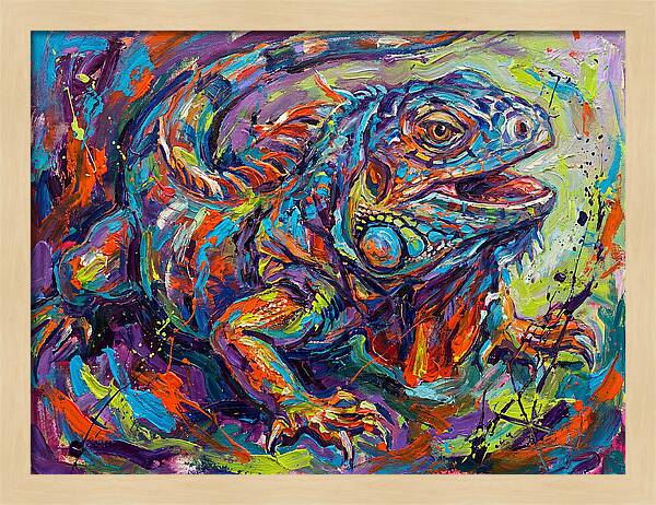 Lively Lizard In Expressionist Style